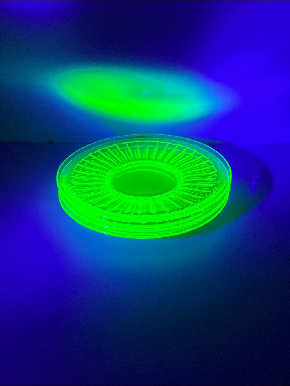 Uranium Glass 6” Plates set of 3
